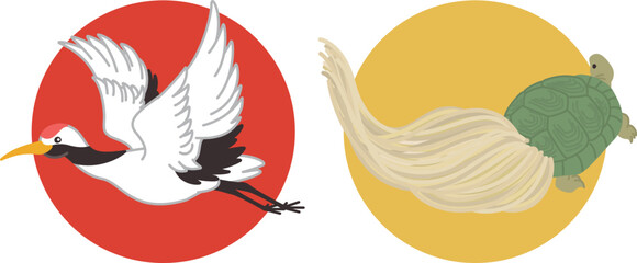 鶴と亀　縁起物　長寿延命
