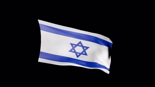 Israel Flag -4K – Loop – Alpha channel – Apple prores 4444 – 3d render