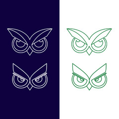 Line art simple head owl