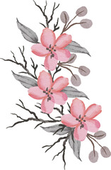 Elegant watercolor flower arrangement