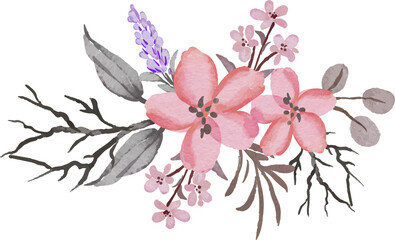 Elegant watercolor flower arrangement