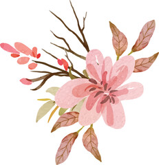 ELEGANT PINK WATERCOLOR FLOWER ARRANGEMENT