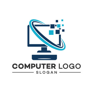 Pixel Computer Technology Logo template designs, computer Service logo template designs, Computer Tech Idea logo design inspiration.