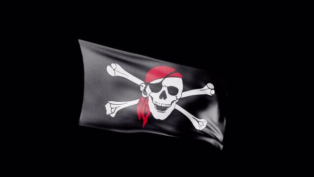 Pirates Flag – 4K – Loop – Apple prores 4444 - 3d render