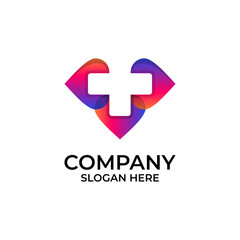 Cross with love unique logo