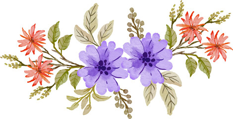 Fototapeta na wymiar elegant watercolor flower arrangement