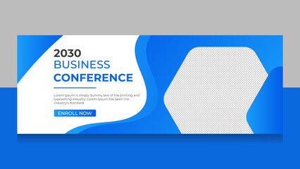 Digital marketing webinar, cover banner design, corporate business webinar, web banner template, business conference layout