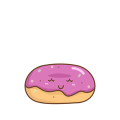 Cute doughnut. Donut Cartoon Icon.