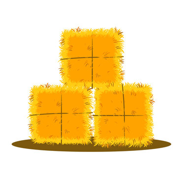 recommend clip art: hay bales stack flat vector illustration logo icon clipart