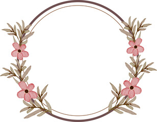 elegant pink watercolor flower frame