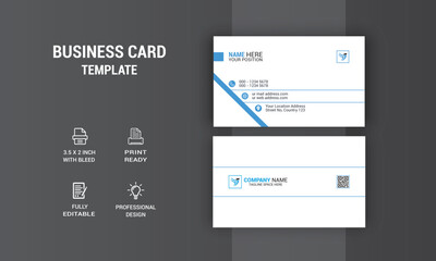 Corporate Business Card Design. Agency Card Design. Photos & Vector Standard Template	