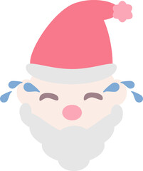 Big Christmas Santa Claus and New Year's costume set of funny cartoon Santa with different moods. isolated on a white background