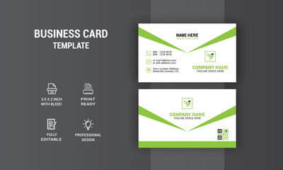 Professional Business Card Design. Agency Card Design. Photos & Vector Standard Template	