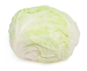 Top view Fresh cabbage green on white background.