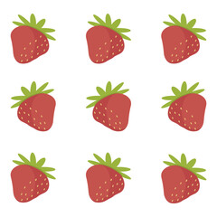 Strawberry summer pattern Red juicy