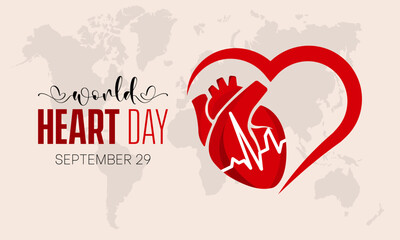 Vector illustration design concept of World Heart Day observed on every september 29.