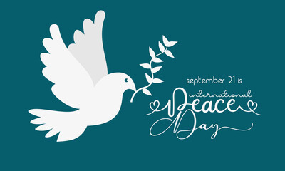 Vector illustration design concept of International day of peace observed on every september 21.