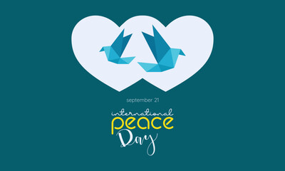 Vector illustration design concept of International day of peace observed on every september 21.
