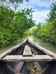 Fototapeta premium Traditional local boat on Alleppey backwaters