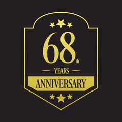 Luxury 68th years anniversary vector icon, logo. Graphic design element