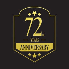 Luxury 72nd years anniversary vector icon, logo. Graphic design element