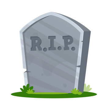 old tombstone flat vector illustration clipart isolated on white background