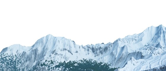 Snowy mountains Isolate on white background 3d illustration - 528172265