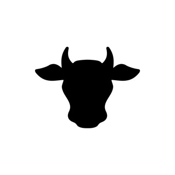 Cattle Head Silhouette Icon or Vector Cow Head Silhouette Illustration. Cattle logo template in trendy style. Suitable for many purposes about Cow or cattle.