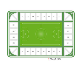 Top view of football stadium with seat numbers, Vector illustration design. © auns85