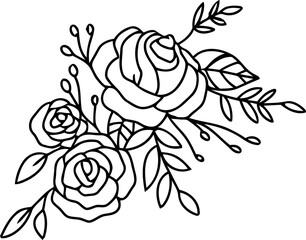  botanical leaf doodle wildflower line art