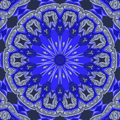 Colorful gravel ornate mandala pattern wallpaper design