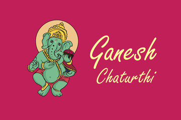 happy Ganesh Chaturthi greetings. Happy Ganesh Chaturthi Indian festival banner design template.
