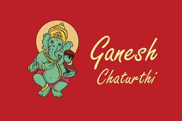 happy Ganesh Chaturthi greetings. Happy Ganesh Chaturthi Indian festival banner design template.

