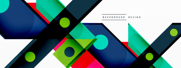Bright colorful straight lines geometric abstract background. Trendy overlapping lines composition for wallpaper, banner, background or landing