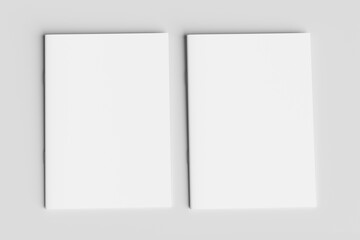 Blank close cover brohure/magazine with realistic shadows isolated on light background to replace your design