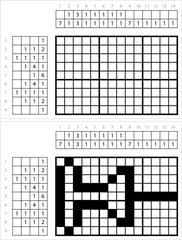 Fototapeta premium Push Pin Icon Nonogram Pixel Art M_2209001