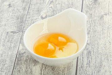 Chicken egg in the bowl