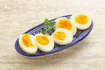 Boiled chicken egg for breakfast