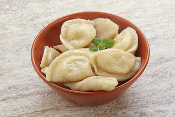 Russian traditional Vareniki - dumplings with potato