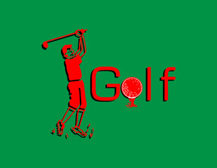 Vector golfer in trendy flat style isolated on green background. Symbols for your website design, logo, app, UI. Vector illustration, EPS 10