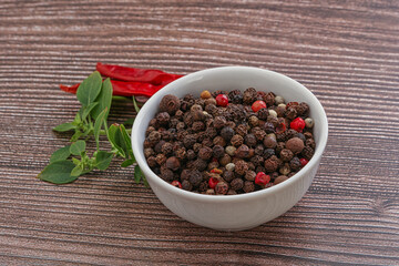 Red, black, yellow pepper mix