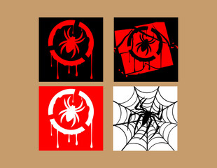 Naklejka premium Spider Symbol logo icon set. Can be pasted and edited as needed. eps 10 vector illustration
