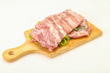 Raw pork ribs for cooking