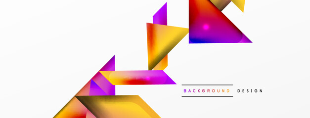 Dynamic 3d geometric abstract background. Triangles and other simple forms composition. Vector Illustration For Wallpaper, Banner, Background, Card, Book Illustration, landing page