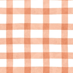 Autumn cozy seamless pattern orange plaid pattern