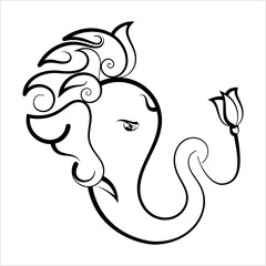 Ganesha The Lord Of Wisdom Calligraphic Style M_2208033