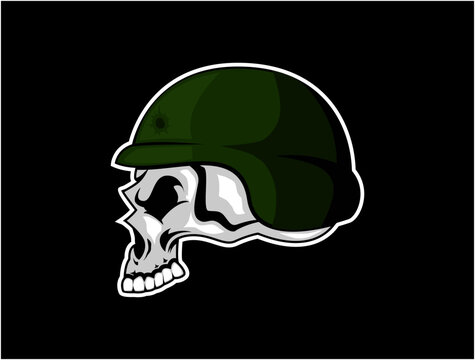 Army skull illustration