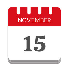 November 15 calendar flat icon