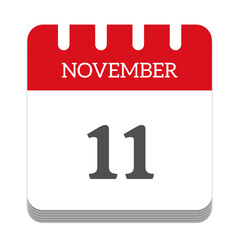 November 11 calendar flat icon