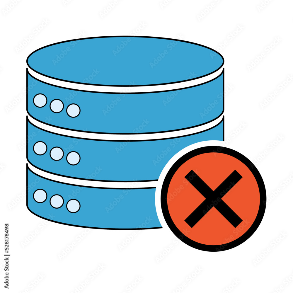 Poster database storage icon, internet network server cloud data symbol, connection system vector illustrat